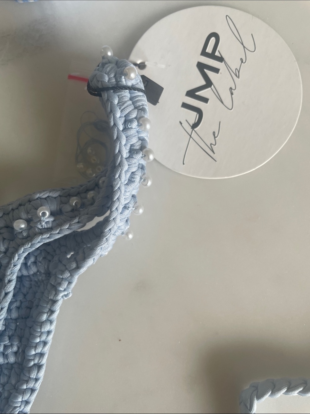 Crochet Triangle Bikini Set - Pale Blue #B8 - Picture 7 of 12